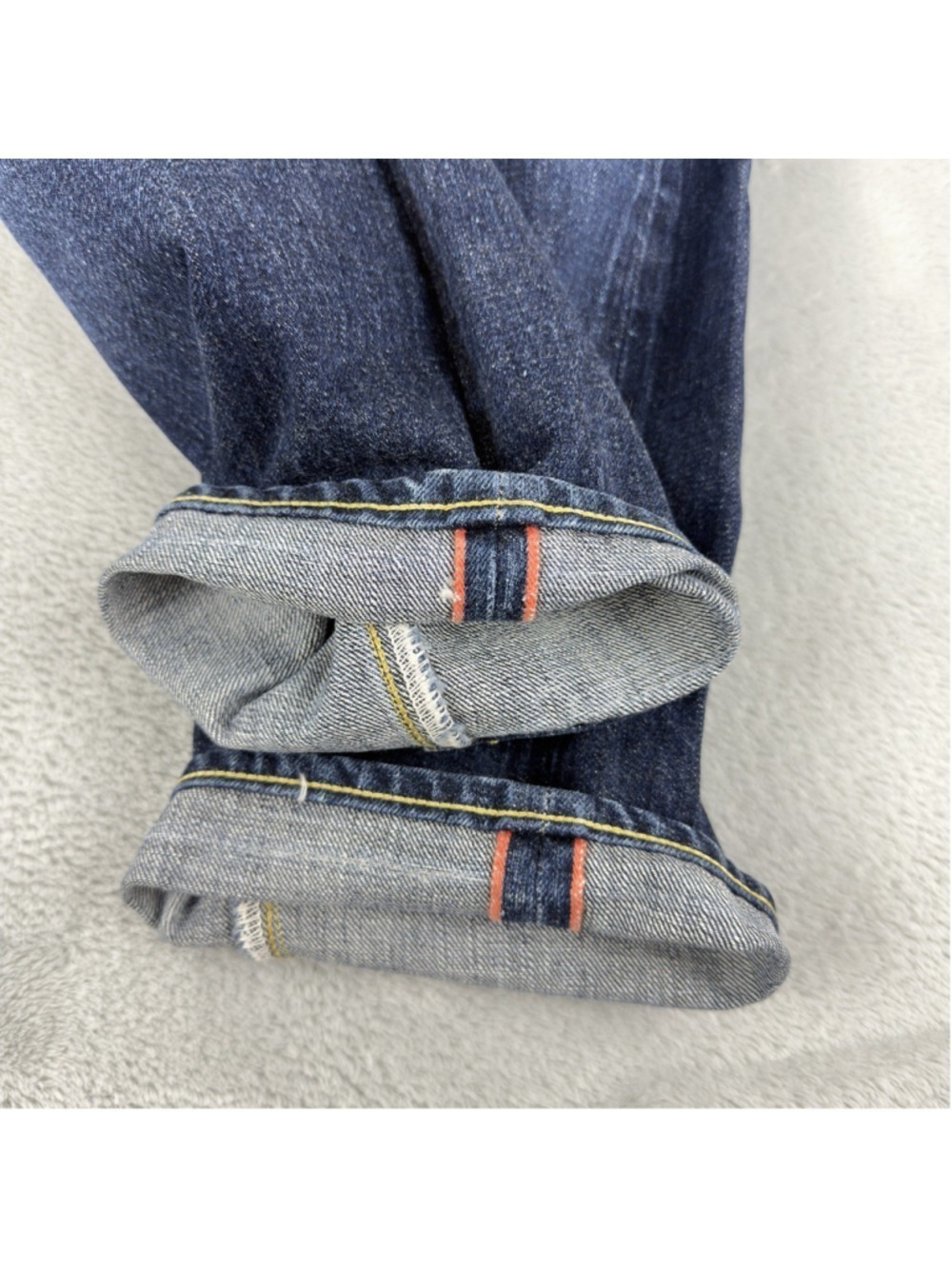 Kapital Men's Size 29 W X 28 L Orange Selvedge Button Fly 100% Cotton Jeans - Picture 4 of 12
